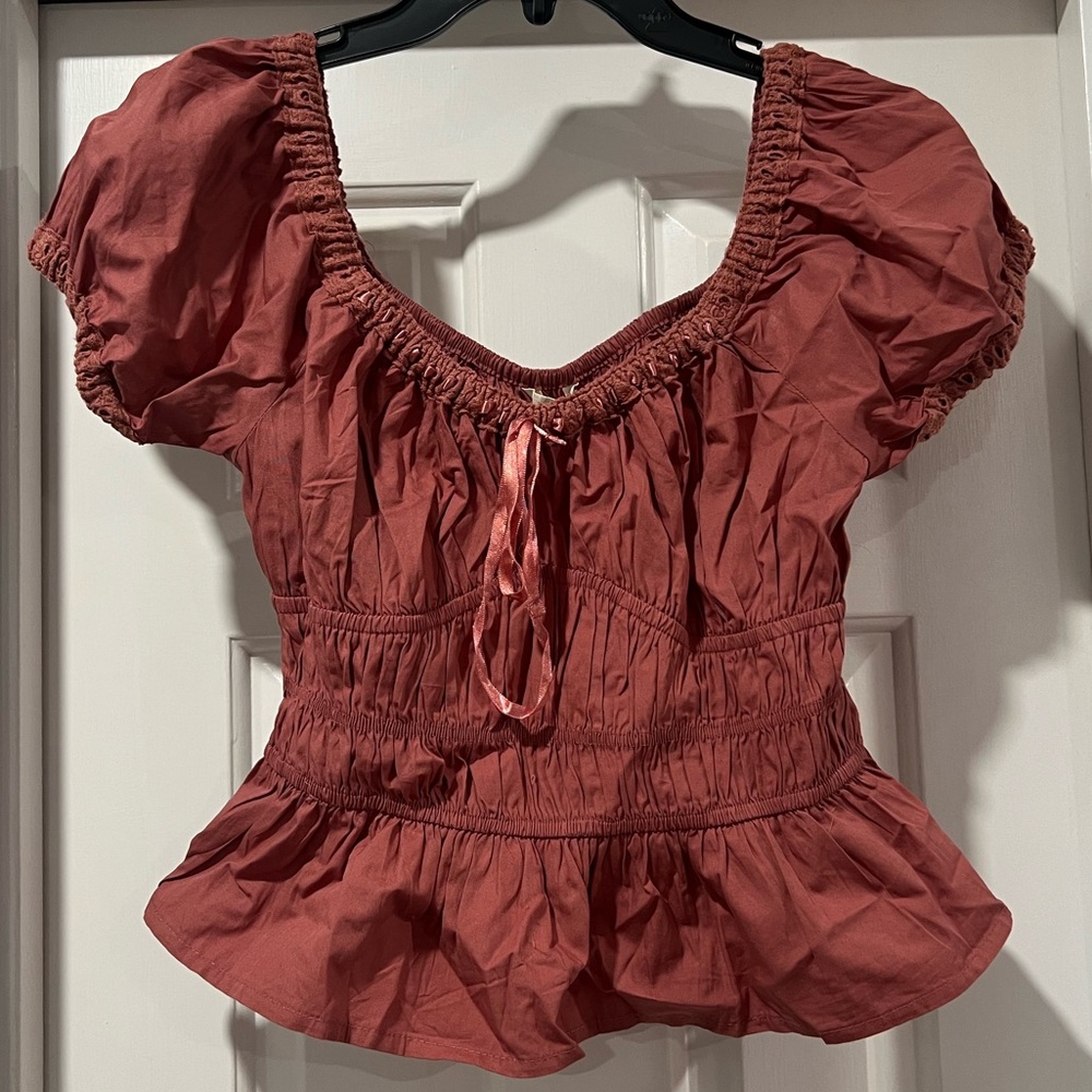 Dusty Rose/Blush Colored Ribbon Top